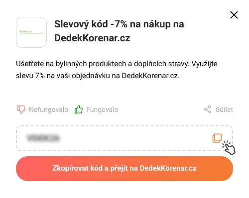 Návod jak zkopírovat slevový kupón DedekKorenar.cz