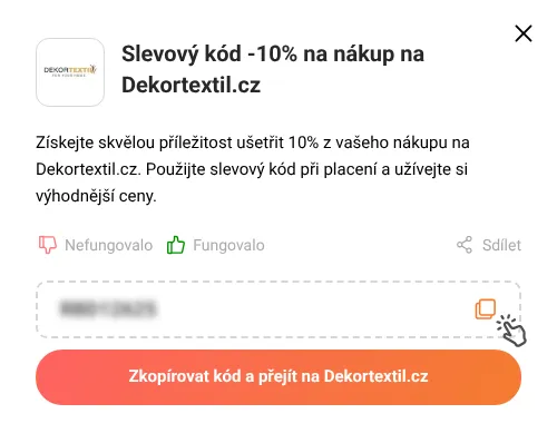 Návod jak zkopírovat slevový poukaz Dekortextil.cz