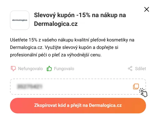 Návod jak zkopírovat slevový kód Dermalogica.cz