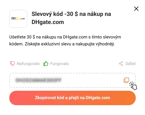 Návod jak zkopírovat slevový kód DHgate.com