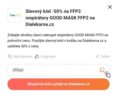 Návod jak zkopírovat slevový kód Dialekarna.cz
