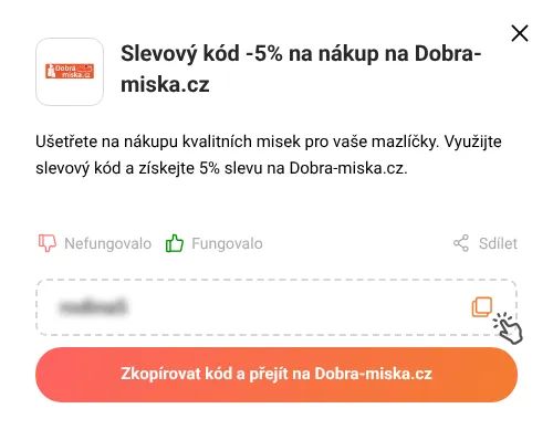 Návod jak zkopírovat slevový kupón Dobra-miska.cz