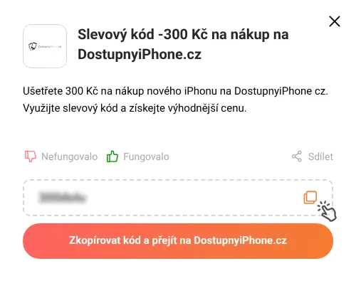Návod jak zkopírovat slevový kupón DostupnyiPhone.cz