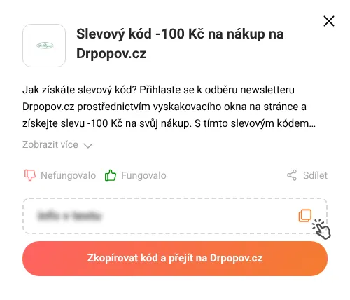 Návod jak zkopírovat slevový kupón Drpopov.cz