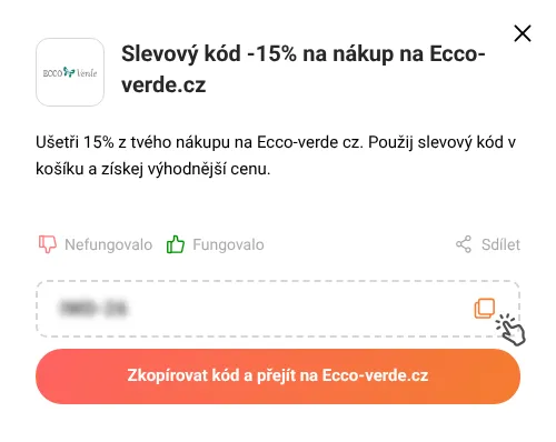 Návod jak zkopírovat slevový kód Ecco-verde.cz