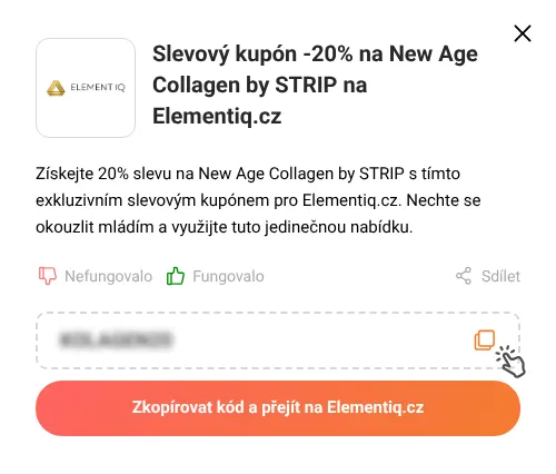 Návod jak zkopírovat slevový kód Elementiq.cz