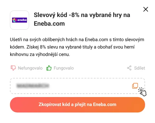 Návod jak zkopírovat slevový kód Eneba.com