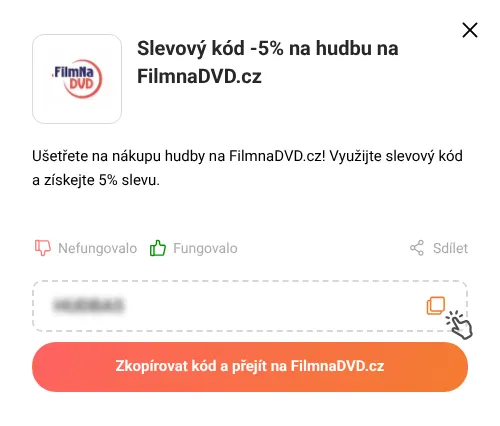 Návod jak zkopírovat slevový kód FilmnaDVD.cz