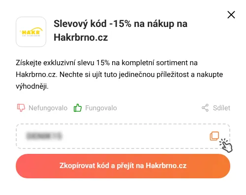 Návod jak zkopírovat slevový kód Hakrbrno.cz