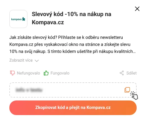 Návod jak zkopírovat slevový kupón Kompava.cz