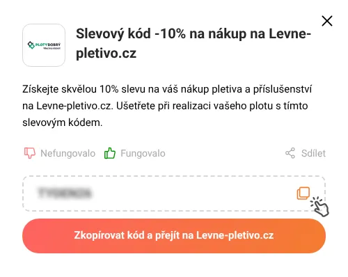 Návod jak zkopírovat slevový kupón Levne-pletivo.cz