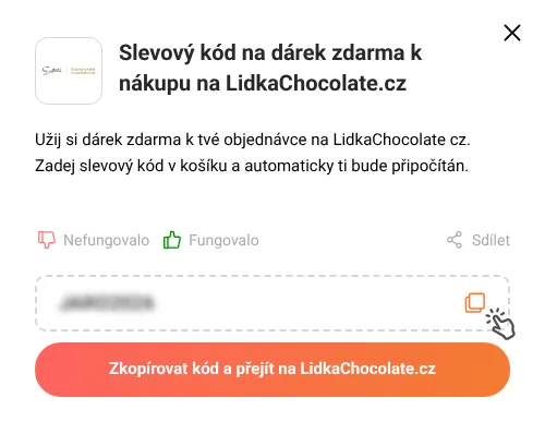 Návod jak zkopírovat slevový kupón LidkaChocolate.cz