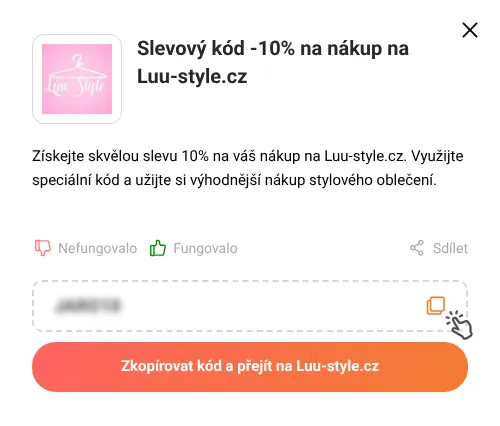 Návod jak zkopírovat slevový kupón Luu-style.cz