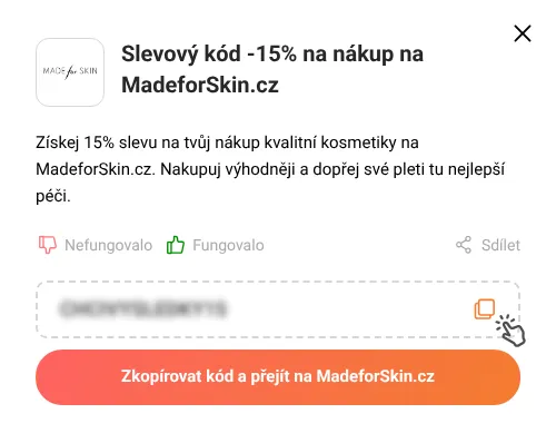 Návod jak zkopírovat slevový kupón MadeforSkin.cz