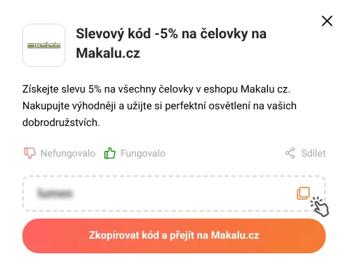 Návod jak zkopírovat slevový kód Makalu.cz