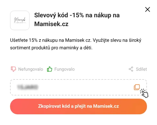 Návod jak zkopírovat slevový kupón Mamisek.cz