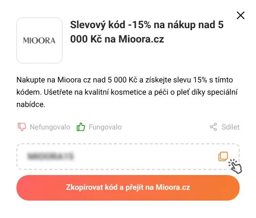 Návod jak zkopírovat slevový kupón Mioora.cz
