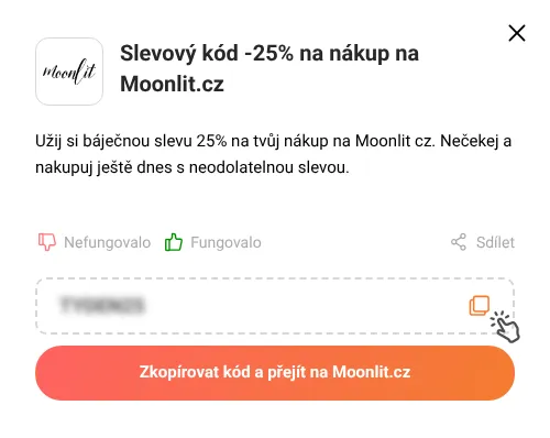 Návod jak zkopírovat slevový kód Moonlit.cz