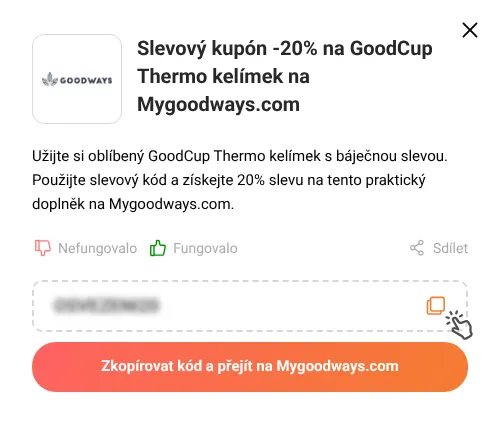 Návod jak zkopírovat slevový kód Mygoodways.com