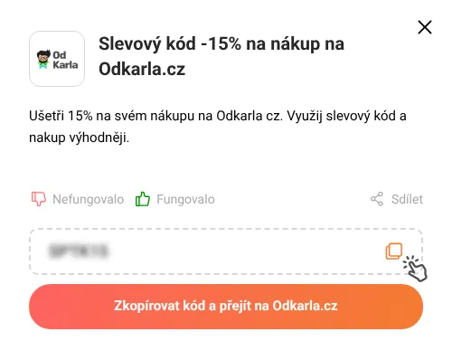 Návod jak zkopírovat slevový kód Odkarla.cz