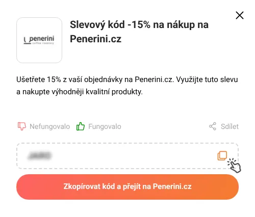 Návod jak zkopírovat slevový kupón Penerini.cz