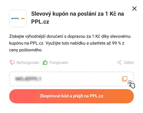 Návod jak zkopírovat slevový kód PPL.cz