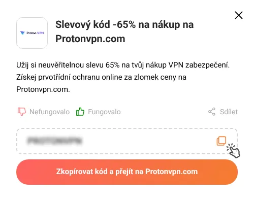 Návod jak zkopírovat slevový kód Protonvpn.com