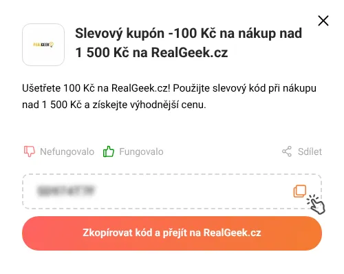 Návod jak zkopírovat slevový kód RealGeek.cz