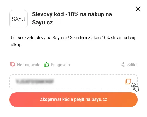 Návod jak zkopírovat slevový kupón Sayu.cz