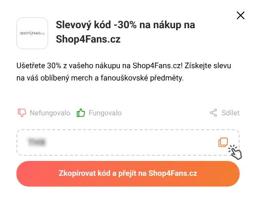 Návod jak zkopírovat slevový kupón Shop4Fans.cz