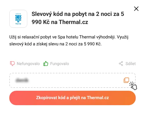 Návod jak zkopírovat slevový kód Thermal.cz