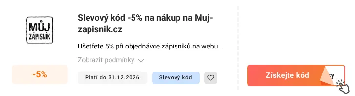 Jak využít slevový kód Muj-zapisnik.cz