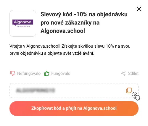 Návod jak zkopírovat promo kód Algonova.school