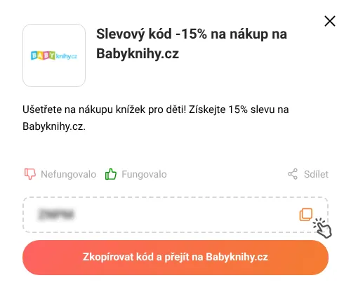 Návod jak zkopírovat slevový kód Babyknihy.cz