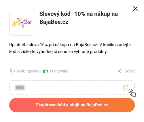 Návod jak zkopírovat slevový kód BajaBee.cz