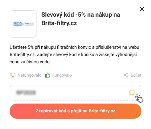 Návod jak zkopírovat slevový kupón Brita-filtry.cz