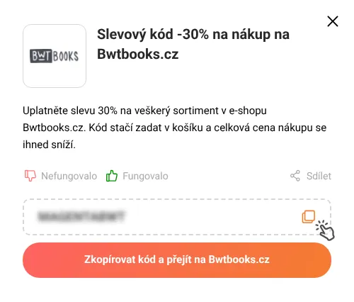 Návod jak zkopírovat slevový kupón Bwtbooks.cz