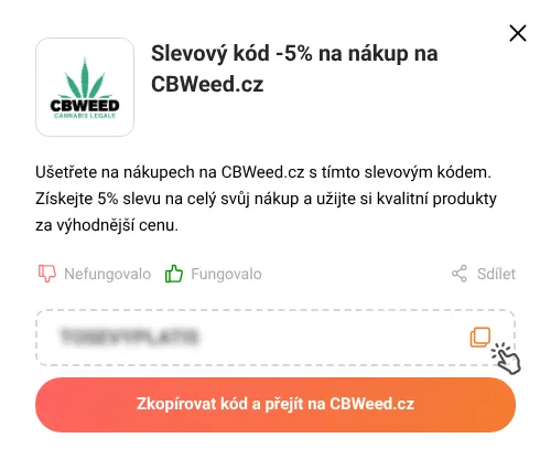 Návod jak zkopírovat slevový kupón CBWeed.cz