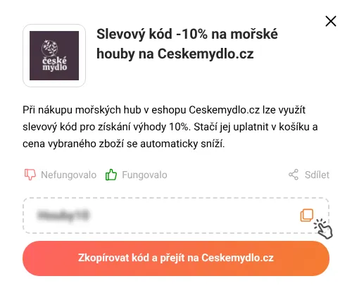 Návod jak zkopírovat slevový kupón Ceskemydlo.cz