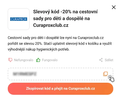 Návod jak zkopírovat slevový kód Curaproxclub.cz