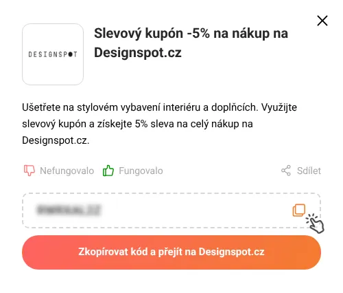 Návod jak zkopírovat slevový kód Designspot.cz