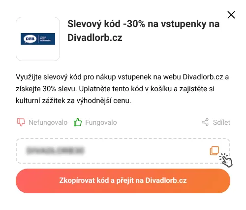 Návod jak zkopírovat slevový kód Divadlorb.cz