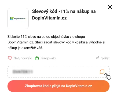 Návod jak zkopírovat slevový kupón DoplnVitamin.cz