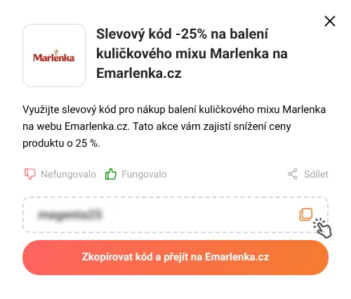 Návod jak zkopírovat slevový kupón Emarlenka.cz