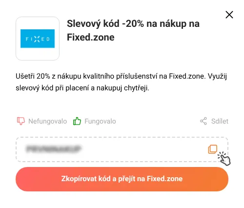 Návod jak zkopírovat slevový kód Fixed.zone