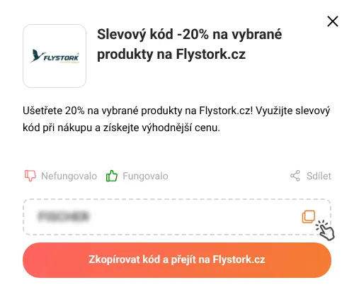 Návod jak zkopírovat slevový kupón Flystork.cz