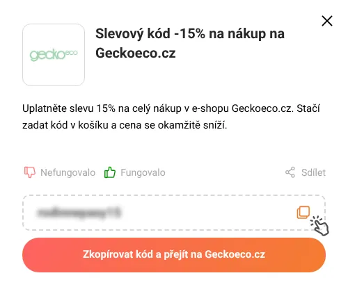 Návod jak zkopírovat slevový kupón Geckoeco.cz