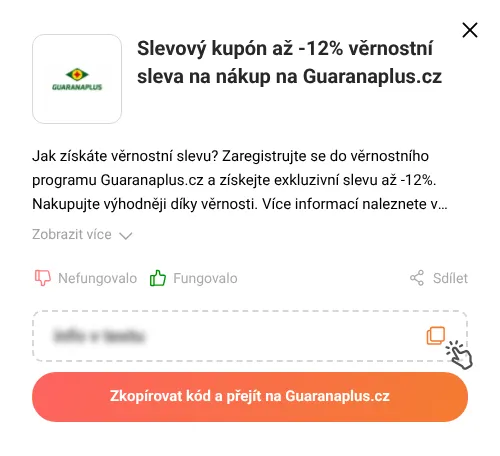 Návod jak zkopírovat slevový kupón Guaranaplus.cz