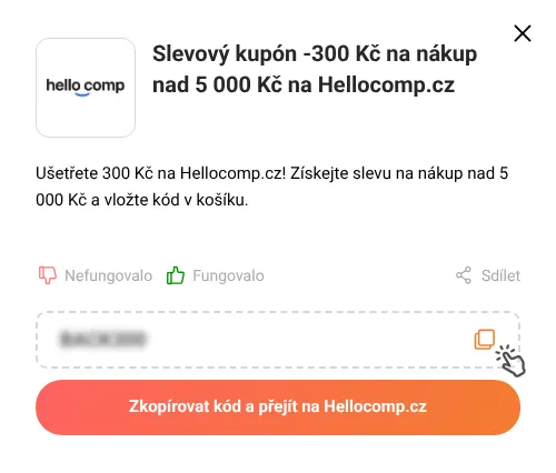 Návod jak zkopírovat slevový kupón Hellocomp.cz
