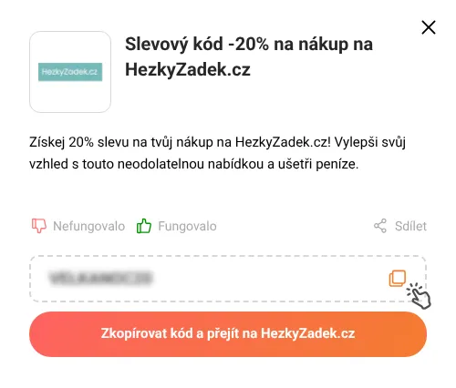 Návod jak zkopírovat slevový kupón HezkyZadek.cz